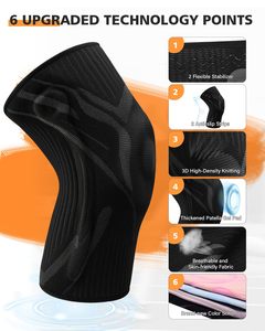<span class=keywords><strong>Rodillera</strong></span> <span class=keywords><strong>de</strong></span> compresión deportiva <span class=keywords><strong>de</strong></span> moda 2025 para hombres y mujeres, negra, para gimnasio, senderismo, baloncesto, correr, entrenamiento, protección - Product Image 2