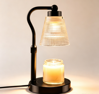 Lampe chauffe-bougie pour bougies en pot, réglable en hauteur et à intensité variable avec minuterie 2/4/8H, chauffe-cire halogène 2*50W