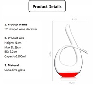 Decantador de vino en 6 formas, botella de Whisky de cristal con logotipo personalizado de fábrica China, 1500ml/50oz, 1.5L