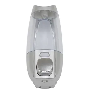 400 Ml Single Plastic Transparent Shampoo Liquid Soap Dispenser For Hotel In Silver