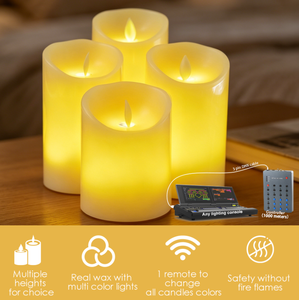 <span class=keywords><strong>LED</strong></span> Elektronische Kerzen RGB Farbig 500m Fernbedienbare Reichweite <span class=keywords><strong>LED</strong></span>-Kerze 3D-Flammen für Bar KTV - Product Image 2