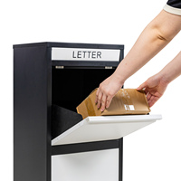 Boîte à colis en acier antivol pour l'extérieur Boîte aux lettres en acier Revêtement en poudre Fonction de livraison pour la maison, le bureau et le jardin Couleur bois