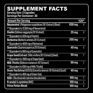 Capsules de resvératrol NAD + Supplément de santé ultra à base de plantes pour le bien-être général et la santé Antioxydant Immunitaire et Vitalité - Product Image 3