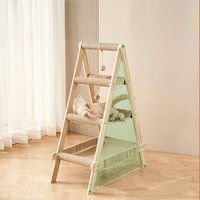 Structure d'escalade et maison pour chat en bois, luxueuse et adorable, avec hamac et poteaux à gratter, pour plusieurs chats et usage familial