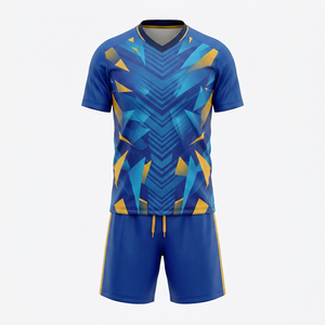 Custom Soccer Uniform Set V Neck Football Jersey Sublimation Team Kit Short Sleeve Moisture-Wicking Unisex Sportswear - Product Image 1