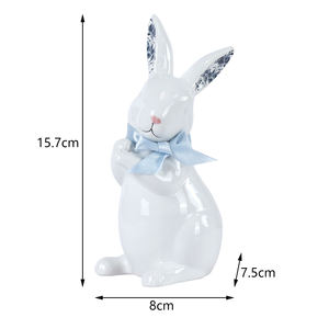 تمثال تمثال بأشكال أرنب من reديكو, تمثال تمثال على شكل أرنب من reديكو مصنوع من أجود الخامات ، مصنوع من أحجار لامعة باللون الأبيض الجذاب ، يتميز بتصميم عصري على شكل تمثال من أحجار الزيزجو الفاخرة ، كما أنه مزود بقطع زينة على شكل أرنب من أحجار الزيتية - Product Image 2