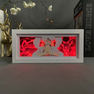 160 diseños remoto una pieza Nice Gear 5 <span class=keywords><strong>Luffy</strong></span> 3D papel tallado lámpara LED Anime caja de luz al aire libre Cosplay serie artesanía - Product Image 4