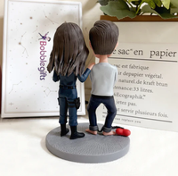 Figurine personnalisée de couple de policiers criminels, poupée 3D sur mesure avec breloque photo pour cadeau de Saint-Valentin