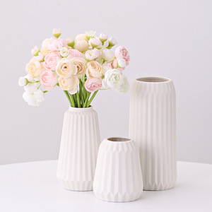 Minimalist White Bisque Ceramic <b>Vase</b> <b>Set</b> With Natural Unglazed Finish for Home Decor Accent Wholesale Use - Product Image 1