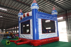 Castillo Inflable Patriótico con la Bandera de EE. UU., Castillo Hinchable de PVC Resistente con Escalón para Eventos Infantiles - Product Image 5