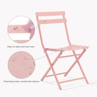 Tables et chaises pliantes d'extérieur modernes, ensemble de 2/4/6 pièces, table et chaises pliantes en acier métallique pour patio