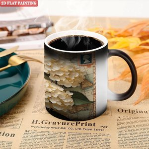<b>Study</b> Room <b>Desk</b> Decor Drink Mug Frosted Black 11oz Ceramic Heat Color Changing Magic Cup - Product Image 5