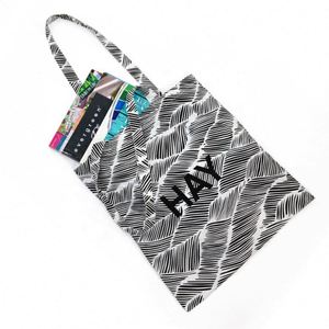 Customized Black & White Stripes Cotton Canvas <b>Tote</b> <b>Bag</b> Designer Work Beach <b>Lunch</b> Travel Grocery Shopping <b>Bag</b> - Product Image 5