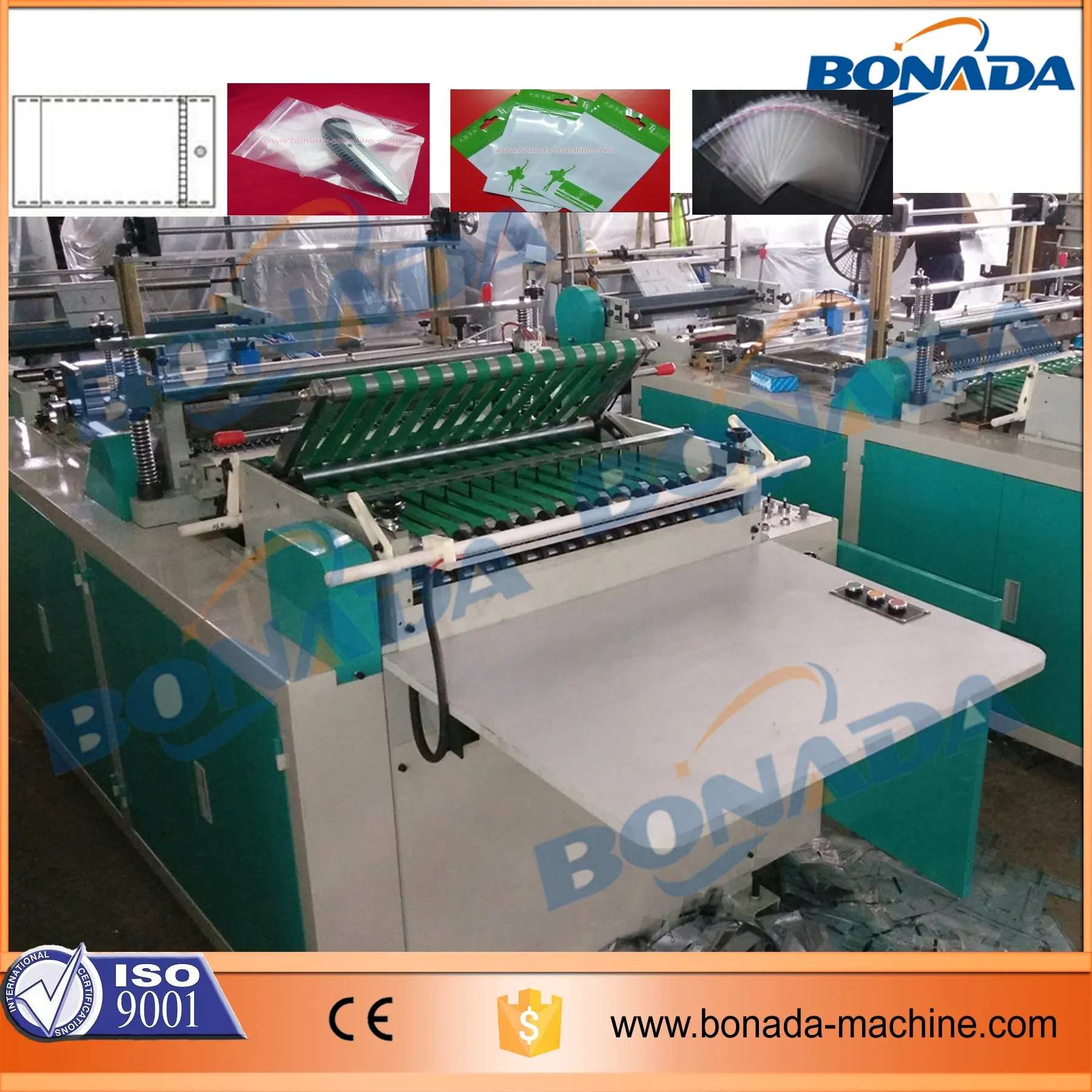 CE stand /CE centificate heat cut side sealing bag making machine