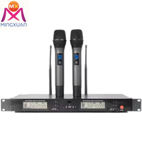 Équipement d'enregistrement de musique professionnel uhf à double microphone sans fil portable réglable