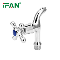 IFAN Usine Tous Types Robinets Salle De Bains Simple Eau Froide Bibcock Robinet En Alliage De Zinc 1/2 ''Triangle Croix Roue Poignée Robinet D'eau