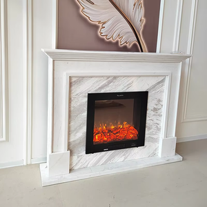 Trung Quốc Tay Chạm Khắc Antique Luxury calacatta Viola đá cẩm thạch cổng thông tin lò sưởi Surround lớp phủ với hoa - Product Image 5