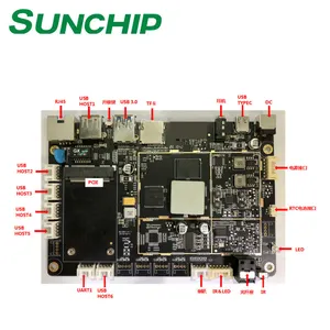 Placa mãe para android arm, mini controle industrial com bordo ddr3 2gb ram fromsunchip, 2019