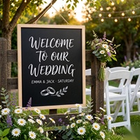 Tableau noir magnétique personnalisé en bois patiné écologique pour panneau de bienvenue de mariage, fête ou événement