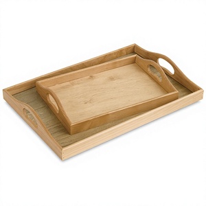 B.S INTERNATIONAL <b>Rustic</b> Wooden Tray Metal Double <b>Sided</b> Handle Eco-Friendly Durable Handmade Multi-Function Deluxe Brushed Solid - Product Image 6