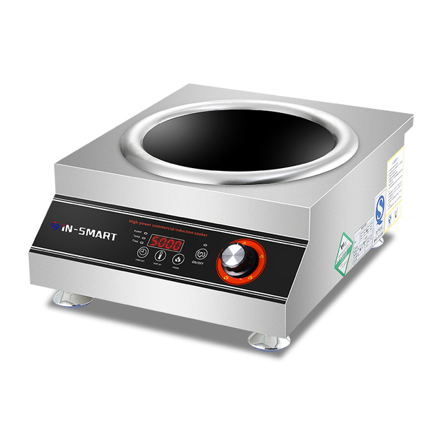 Commercial 110V/220V 5000W High-Power Induction Cooker for Home Kitchen Use Wok Burner Type Hotpot Cooktop Concave Furnace Stove