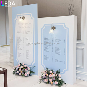 LEDA Panneau de plan de table carré en acrylique bleu, moderne et épuré, pour réception d'événements de mariage - Product Image 1