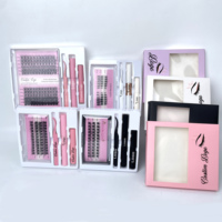 Kit d'extension de cils en grappe DIY, cils individuels doux et naturels, vente en gros, emballage personnalisé, cils en grappe 3D de 8 à 18 mm