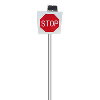 Panneau de signalisation routière solaire 12V DC en aluminium, panneau Stop pour la sécurité routière, utilisable comme panneau de signalisation directionnel de forme carrée, panneaux de signalisation solaires