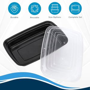 Disposable PP Plastic Rectangular Bento Lunch Box with Lid Microwave Safe & BPA Free <b>Takeaway</b> Food <b>Containers</b> - Product Image 4