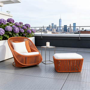 Divano da Esterno di Lusso in Rattan con Struttura in Alluminio, Design Resistente alle Intemperie, Seduta per Resort, Bordo Piscina, Terrazza, Balcone - Product Image 1