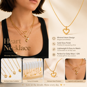 Collana Promozionale con Ciondolo a Cuore Combinato, Impermeabile in Acciaio Inossidabile, Gioiello Raffinato da Donna per Anniversario - Product Image 3