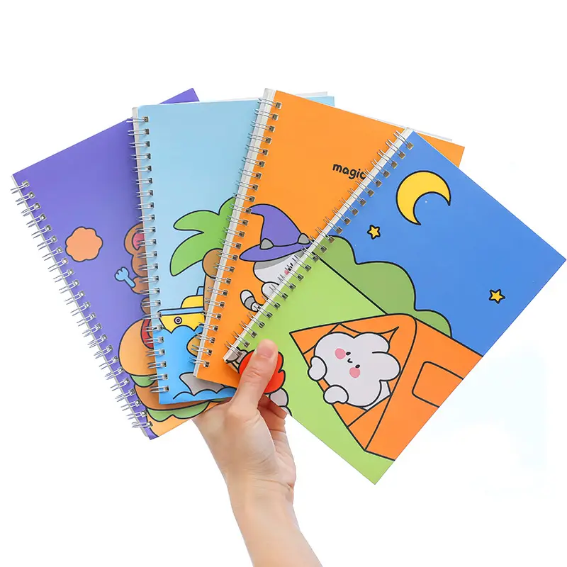 60 fogli Cartoon A5 Coil Notebook cancelleria per studenti addensato linea orizzontale libro apprendimento note per ufficio quaderno a spirale sciolto