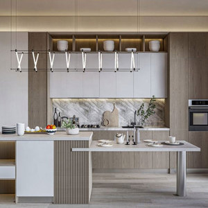 Custom Modern Luxury Kitchen <strong>Cabinets</strong> with Marble Countertop and Faucet <strong>White</strong> and Gray Options - Product Image 6