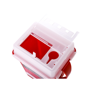 Contenedor de objetos punzocortantes desechable Gongdong de PP de 1 cuarto de galón, rojo, para residuos médicos, con tapa abatible y compartimentada, con 510k - Product Image 6