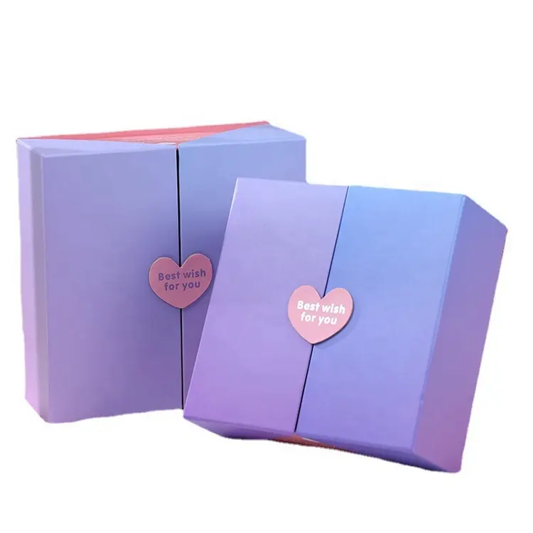 В наличии, подарочная упаковочная коробка, бумажная коробка градиентного цвета на заказ для духов/помады/косметики для подруги/семьи