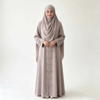 Ensemble Abaya Taupe pour Femmes, Asie du Sud-Est, GCC, Turquie, Vêtements Modestes, Vêtements Islamiques