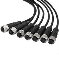 Arnés de Cableado Eléctrico M12 Impermeable IP67 de 12V y 500mm, Conector Adaptador de 2-12 Pines/Vías con Núcleo de Cobre y Aislamiento de PVC