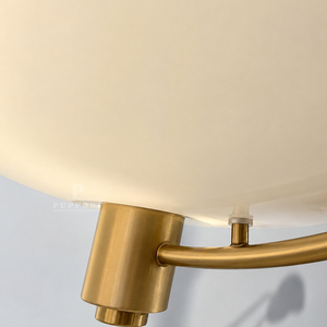 Lámpara de techo moderna de 3 luces con pantalla de cristal tipo platillo, marco de metal latón para comedor, sala de estar, interior residencial - Product Image 3