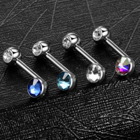 Piercings de corps sexy en titane avec gemme de cristal, pour piercing vertical du clitoris (VCH), bijoux de Vénus, piercings génitaux et vulvaires