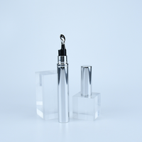 Emballage cosmétique en plastique 5ml 7.5ml 10ml Flacon pompe sans air pour sérum contour des yeux Or brillant PETG Emballage d'huile essentielle avec pompe