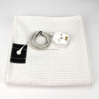 Drap de lit conducteur avec grille de mise à la terre, 10 % fibres d'argent, tissu en coton, literie de sommeil connectée à la terre