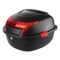 Top case robuste pour moto 42L, étanche, coffre arrière universel pour scooter, coffre de moto en plastique avec serrure de sécurité