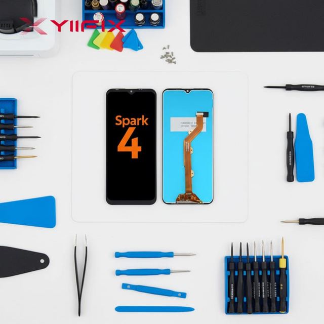 Tecno Spark 4 KC2 Mobile Phone LCD Digitizer Assembly Screen Touch Combo with 1-Year Warranty Factory Wholesale Afficher