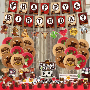 Kit <span class=keywords><strong>de</strong></span> Decoración para Fiesta <span class=keywords><strong>de</strong></span> Cumpleaños con Temática <span class=keywords><strong>de</strong></span> Caballos Vaqueros del Oeste: Pancarta <span class=keywords><strong>de</strong></span> Caballo Mustang, Adornos para Pastel y Globos <span class=keywords><strong>de</strong></span> Látex - Product Image 4