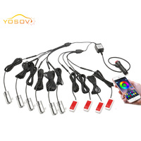 Yosovlamp LED Fibre Optique Lumière Ambiante De Voiture Lumière Froide Application Mobile Télécommande Pied Lumière Commande Vocale Seven Tucson Golf City
