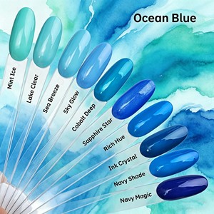 Vernis Gel UV Bleu Océan Sans HEMA et Non Toxique Qualité Salon en Gros pour Clients aux Ongles Sensibles et <span class=keywords><strong>Manucure</strong></span> Sûre - Product Image 5
