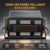 Panneau LED 120W pour éclairage d'appoint, 432 LED, bicolore 3200K~5600K, prise en charge DMX, rendu des couleurs élevé, en alliage d'aluminium, lumière portable