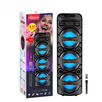 Lampe de camping d'extérieur avec haut-parleur Bluetooth et microphone sans fil, lumière LED, haut-parleur Bluetooth cylindrique, télécommande