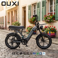 Vélo électrique urbain OUXI 250W 48V 16.7Ah avec pneus larges à profil profond, cadre sans encombrement, freins à disque électriques, Fatbike Ebike Q8