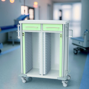 Современная 50-слойная тележка для медицинских записей, 4 ролика, 2 ящика, центральный замок, алюминиевый сплав + нержавеющая сталь, медицинская больница - Product Image 6